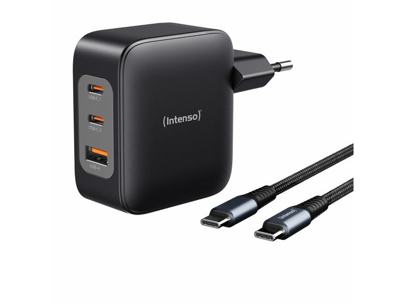 Зарядно за стена INTENSO GaN W100ACC Черен 100 W