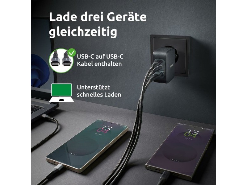 Зарядно за стена INTENSO GaN W100ACC Черен 100 W