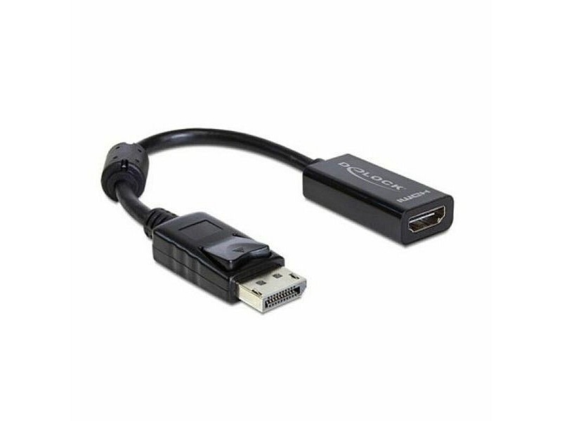 Адаптер за DisplayPort към HDMI DELOCK Adaptador DisplayPort > HDMI 13 cm Черен