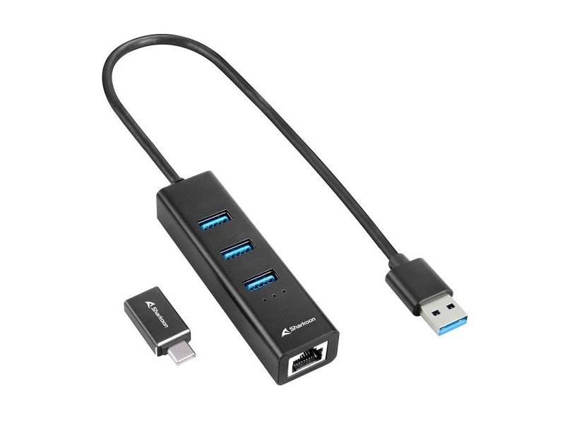 Гнездо с 4 USB порта Sharkoon Черен
