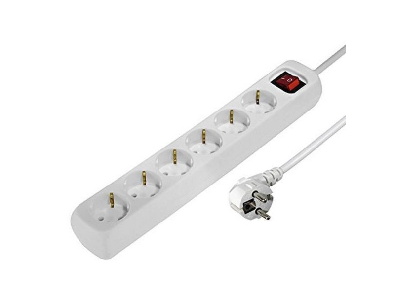 Schuko 6 начина многофункционален адаптер за контакт Hama 00030384 1,4 m Бял (1,4 m)
