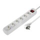 Schuko 6 начина многофункционален адаптер за контакт Hama 00030384 1,4 m Бял (1,4 m)