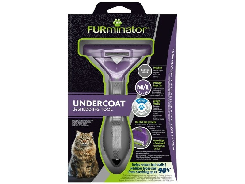 Четка Furminator FUR151357 Котка Широк Черен Виолетов