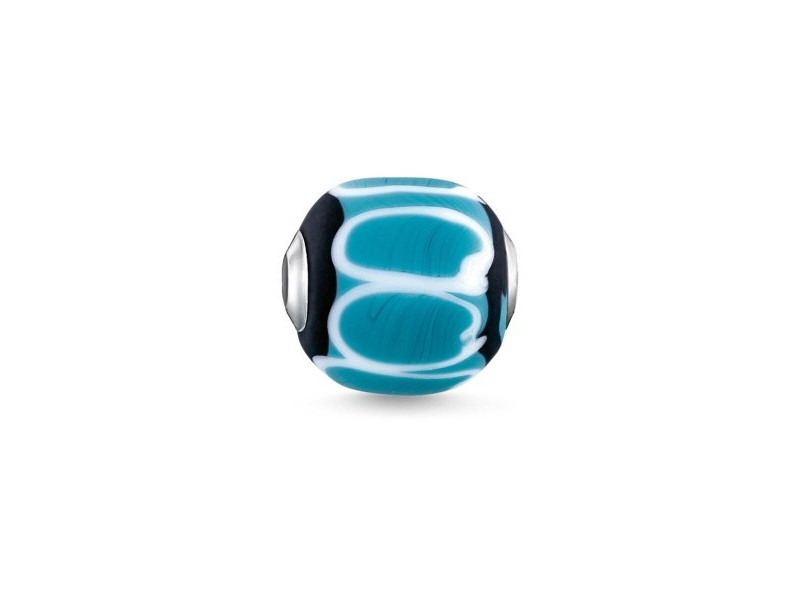 Дамска огърлица Thomas Sabo SET0359-494-11-L2140 цвят тюркоаз 1,1 cm