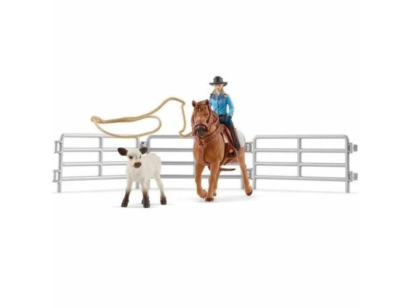 Playset Schleich Cowgirl Team Roping Fun
