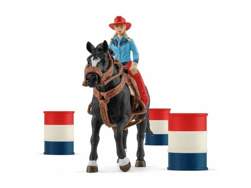 Playset Schleich Cowgirl Barrel Racing Fun