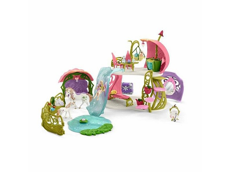Playset Schleich glitter house with unicorns, lake and stable - 42445 Кон