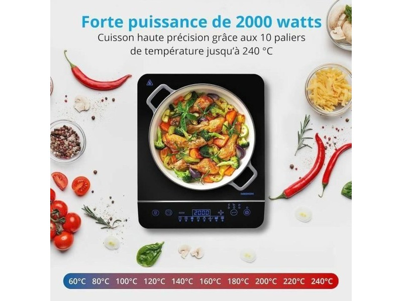 Индукционен Котлон Medion Черен 2000 W