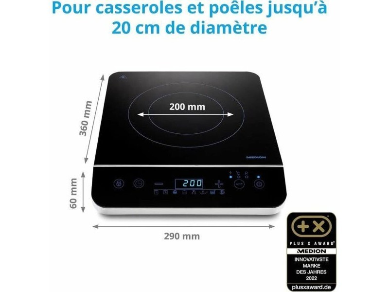 Индукционен Котлон Medion Черен 2000 W