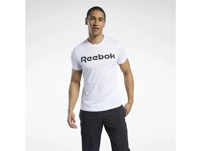 Мъжка тениска с къс ръкав Reebok Graphic Series Linear Logo Бял 2XL
