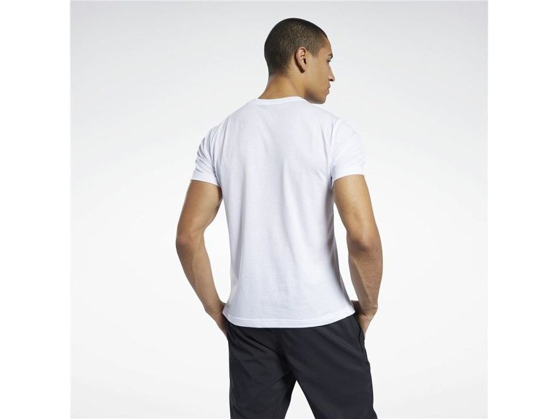 Мъжка тениска с къс ръкав Reebok Graphic Series Linear Logo Бял 2XL