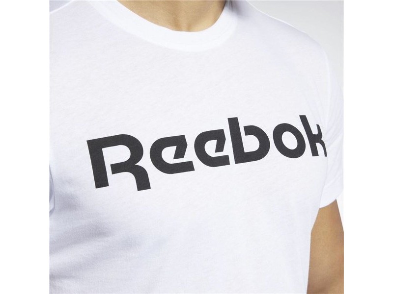 Мъжка тениска с къс ръкав Reebok Graphic Series Linear Logo Бял 2XL