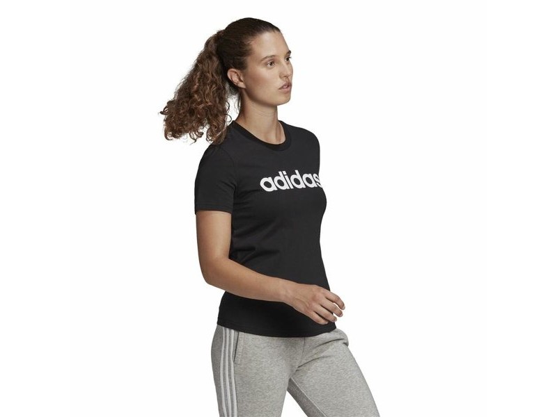 Дамска тениска с къс ръкав Adidas Lin T Черен (XS)