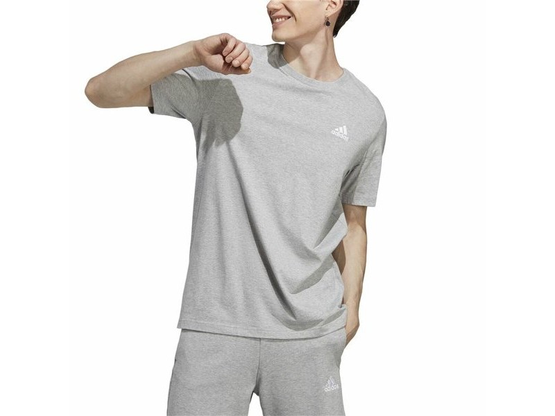 Мъжка тениска с къс ръкав Adidas Essentials Светло сив S