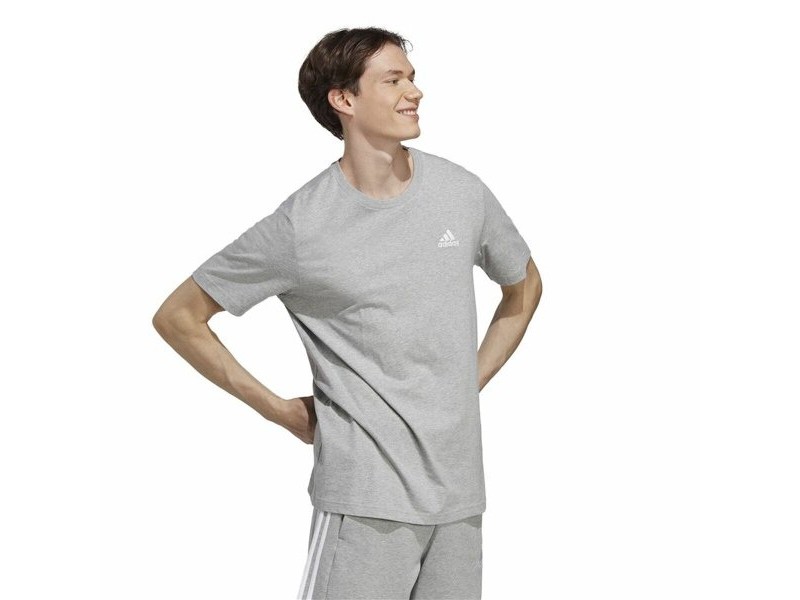 Мъжка тениска с къс ръкав Adidas Essentials Светло сив S