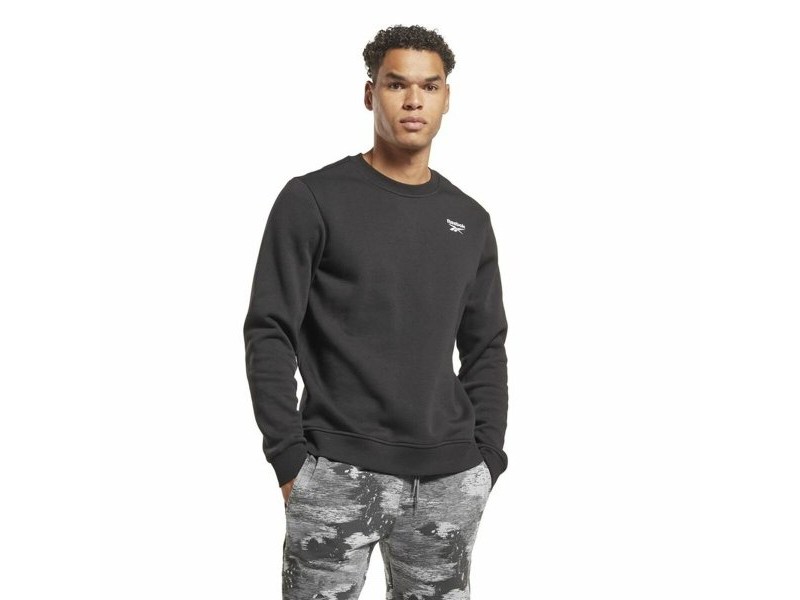 Мъжки суичър без качулка Reebok Identity Left Chest Logo Crew Черен M