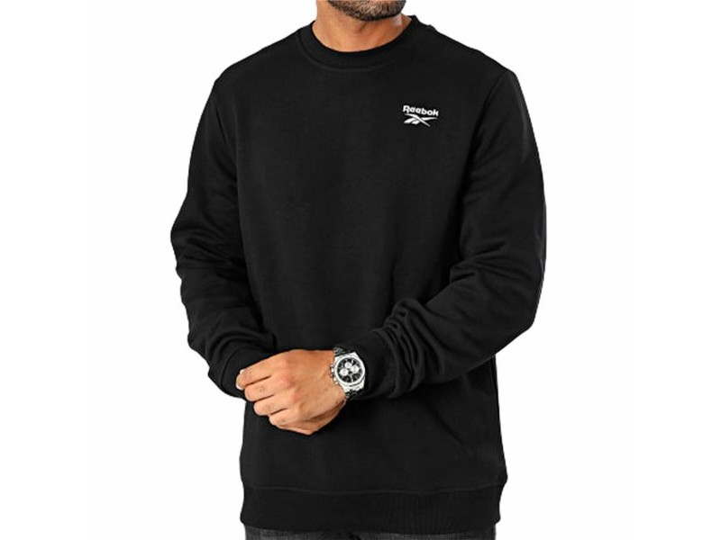 Мъжки суичър без качулка Reebok Identity Left Chest Logo Crew Черен M