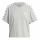 Дамска тениска с къс ръкав Adidas 3S Cropped Top Светло сив (XS)