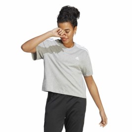 Дамска тениска с къс ръкав Adidas 3S Cropped Top Светло сив (XS)