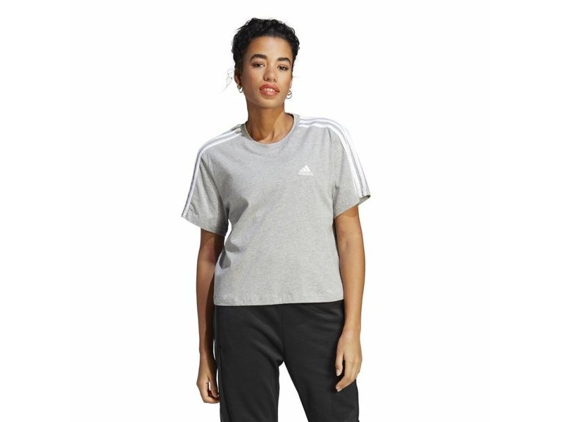 Дамска тениска с къс ръкав Adidas 3S Cropped Top Светло сив (XS)