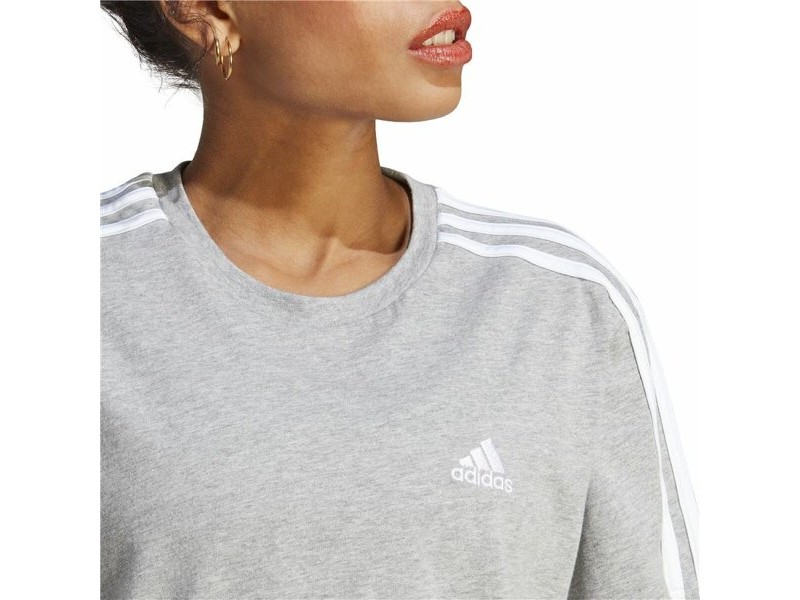 Дамска тениска с къс ръкав Adidas 3S Cropped Top Светло сив (XS)