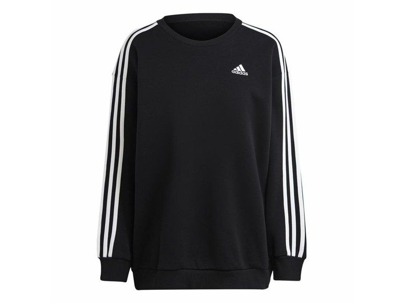 Дамски суичър без качулка Adidas 3S Fl Os Swt Черен L/XL