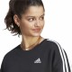Дамски суичър без качулка Adidas 3S Fl Os Swt Черен L/XL