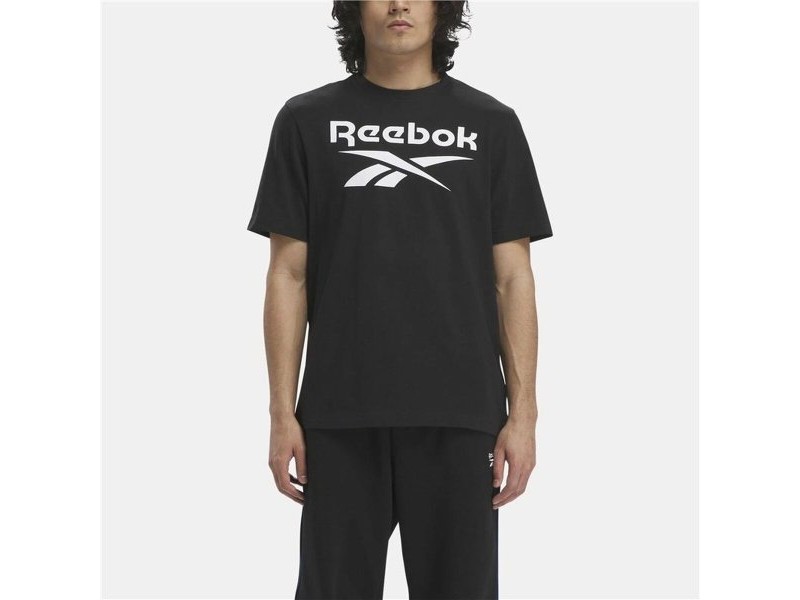 Мъжка тениска с къс ръкав Reebok Identity Big Stacked Logo Черен S