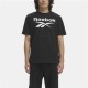 Мъжка тениска с къс ръкав Reebok Identity Big Stacked Logo Черен S
