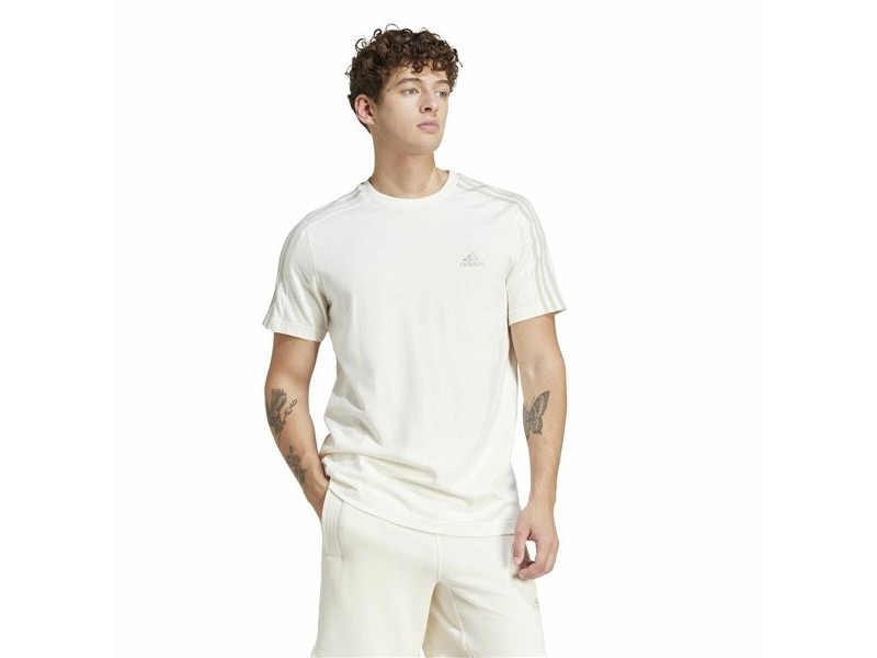 Мъжка тениска с къс ръкав Adidas Essentials 3 Bandas Бял L