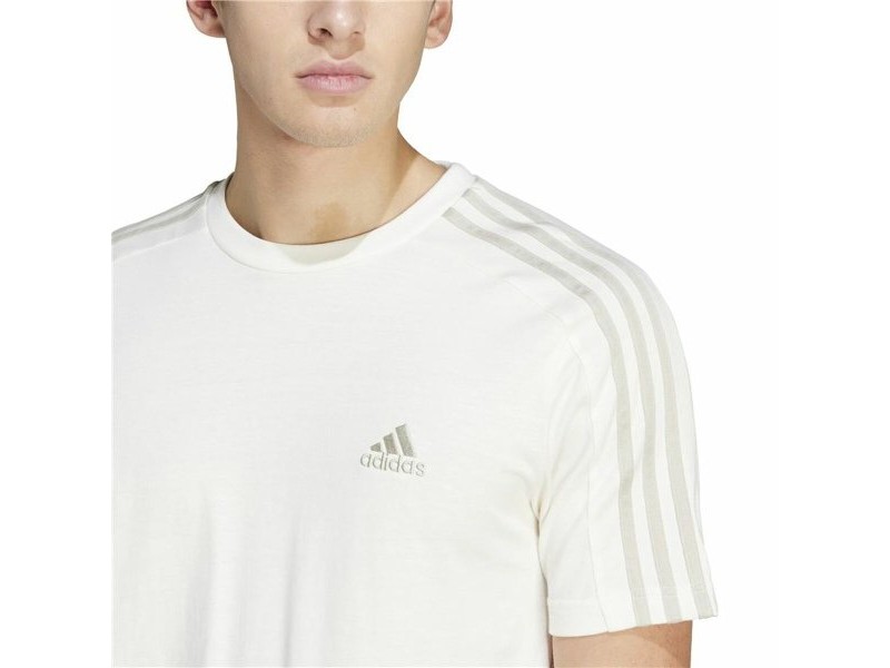 Мъжка тениска с къс ръкав Adidas Essentials 3 Bandas Бял L