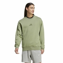 Мъжки суичър без качулка Adidas All Szn French Terry Crew Зелен L