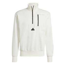 Мъжки суичър без качулка Adidas City Es e Fleece Half-Zip Бял XXL