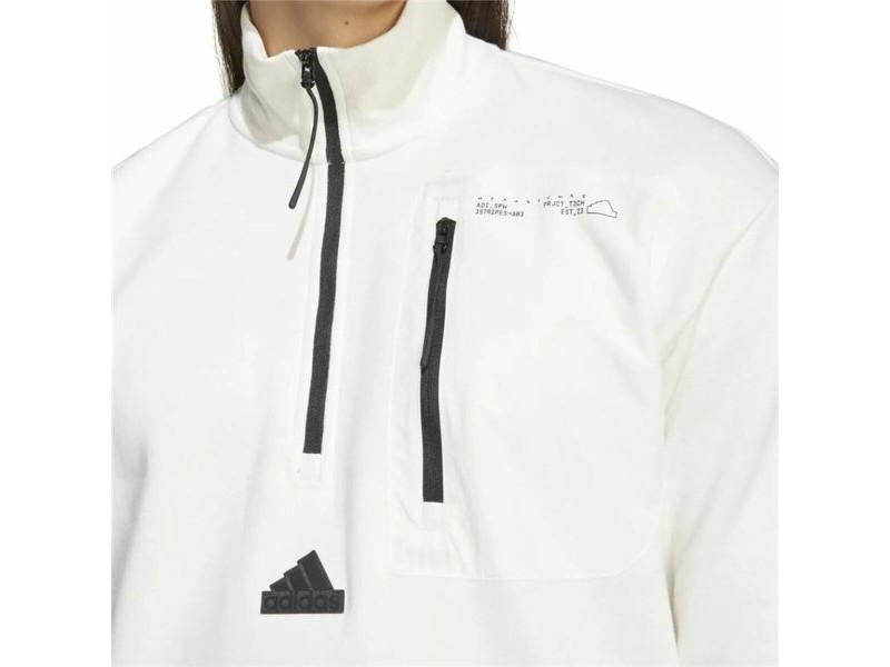 Мъжки суичър без качулка Adidas City Es e Fleece Half-Zip Бял XXL