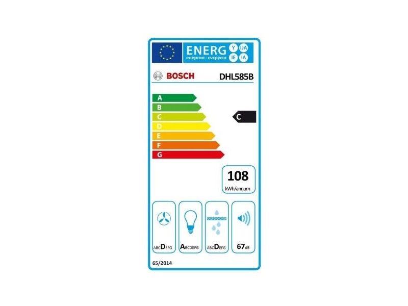 Конвенционален абсорбатор BOSCH DHL585B 52 cm 650 m3/h 67 dB 277W