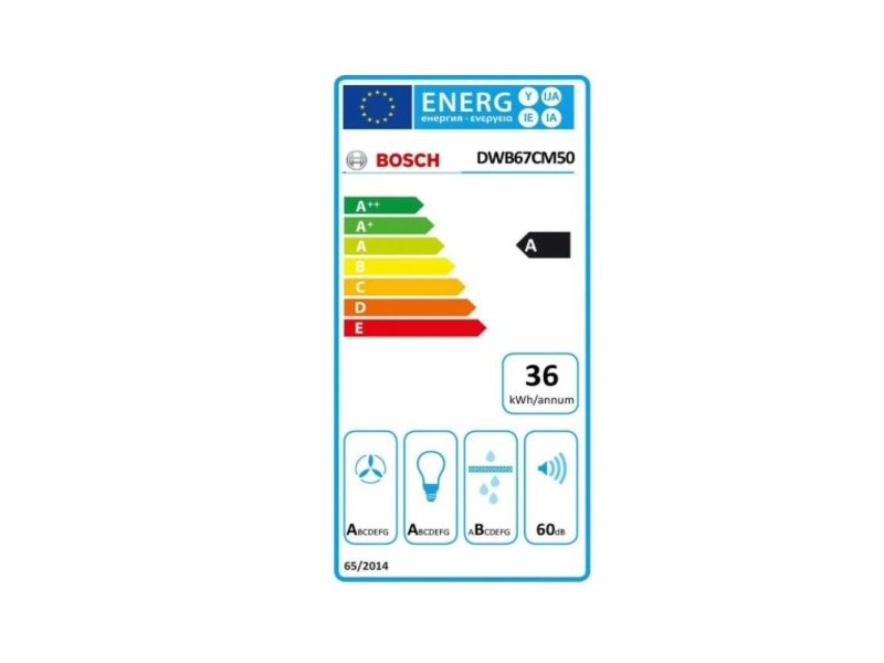 Конвенционален абсорбатор BOSCH DWB67CM50 60 cm 670 m3/h 140W A Стомана
