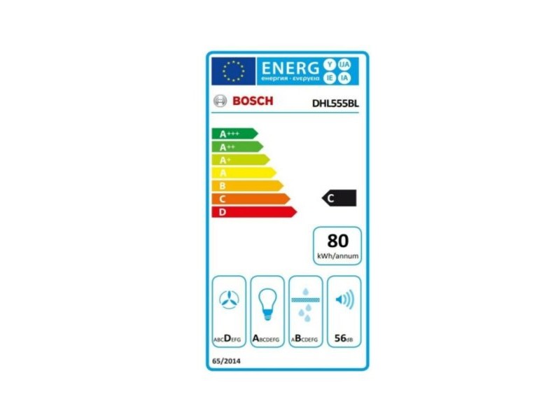 Конвенционален абсорбатор BOSCH DHL555BL 53 590 m³/h 206W C Сребрист