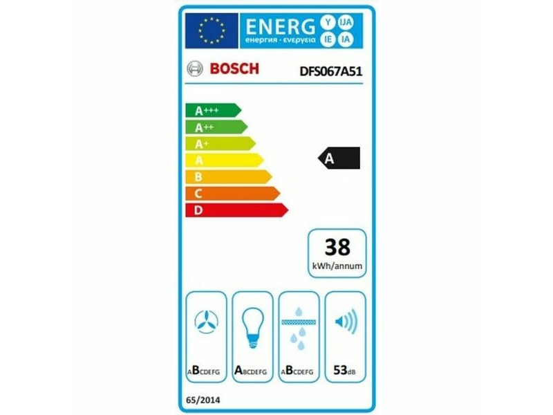 Конвенционален абсорбатор BOSCH DFS067A51 60 cm 730 m3/h 140W A