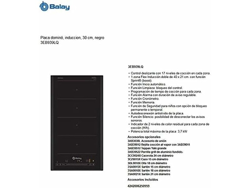 Индукционен Котлон Balay 3EB939LQ