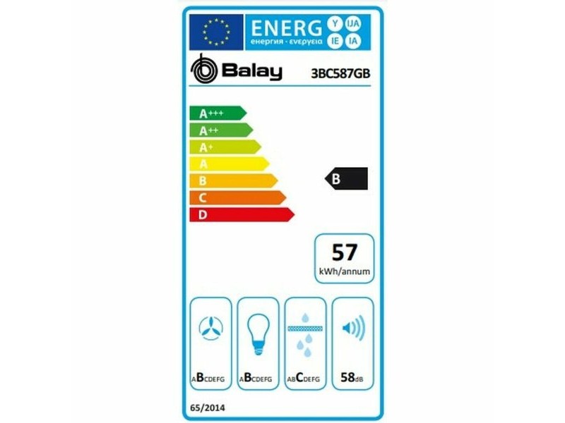 Конвенционален абсорбатор Balay 1200044925 80 cm 680 m3/h Touch Control 56 dB Бял
