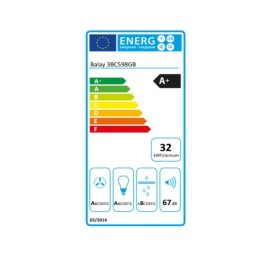 Конвенционален абсорбатор Balay 3BC598GB 90 cm 840 m3/h 55 dB 163W Бял