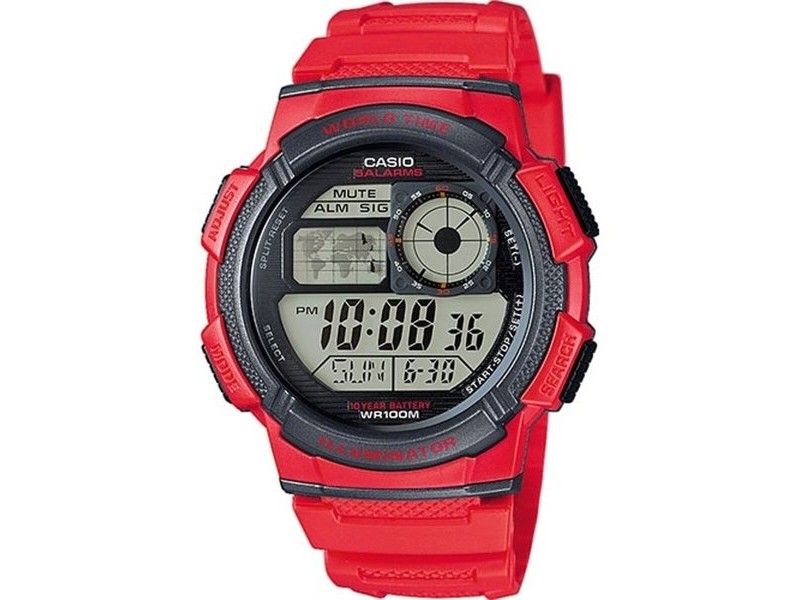 Мъжки часовник Casio WORLD TIME ILLUMINATOR Червен (Ø 43 mm)