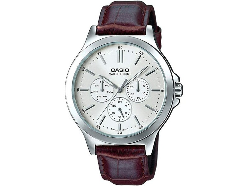 Мъжки часовник Casio MULTIFUNCTION SILVER, LEATHER (Ø 41,5 mm)