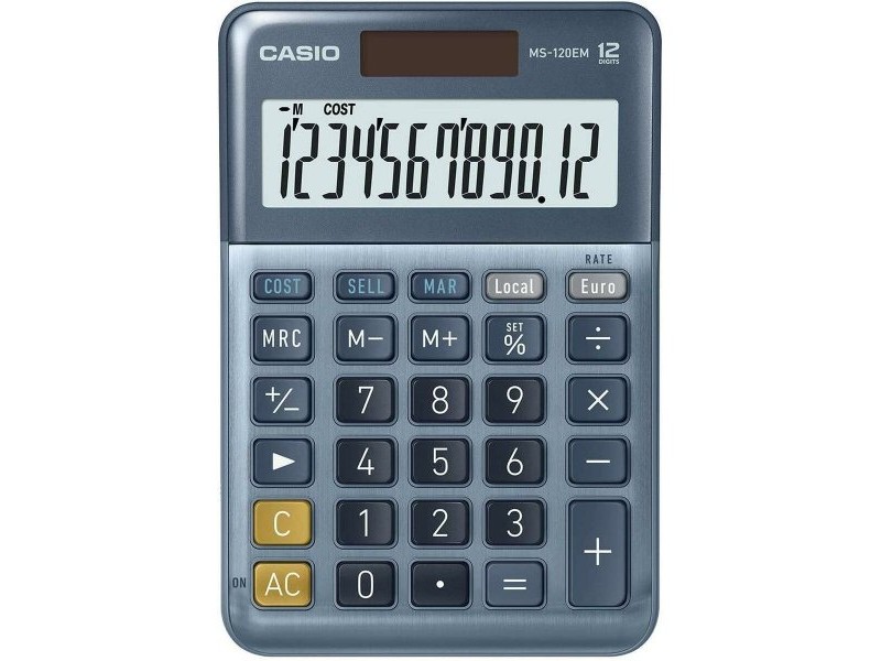 Калкулатор Casio MS-120EM Син