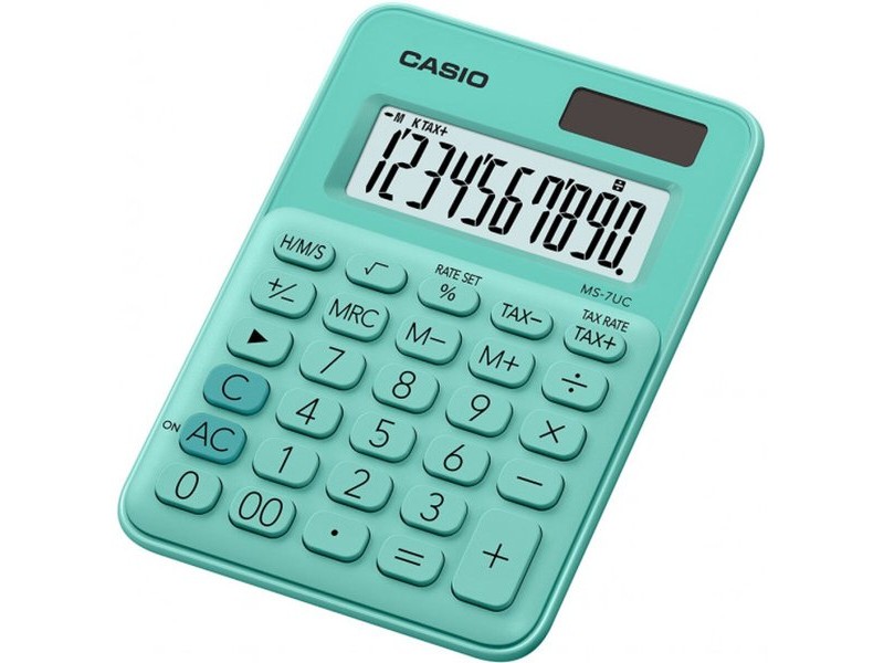 Калкулатор Casio MS-7UC-GN Зелен Пластмаса