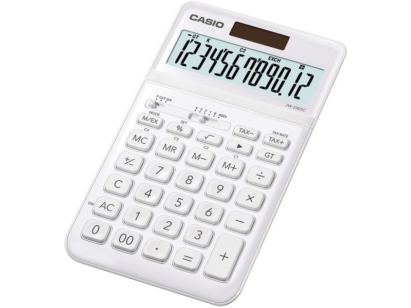Калкулатор Casio JW-200SC-WE Бял Пластмаса