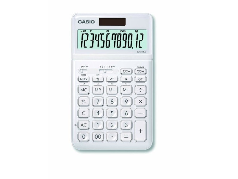 Калкулатор Casio JW-200SC-WE Бял Пластмаса