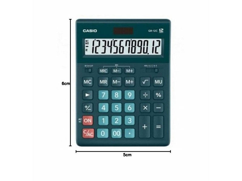Калкулатор Casio GR-12C-DG Черен Зелен Пластмаса