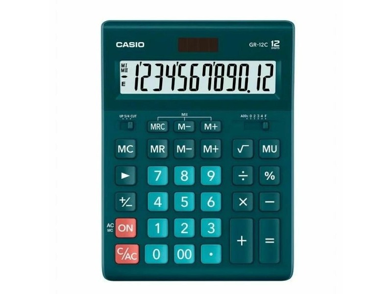Калкулатор Casio GR-12C-DG Черен Зелен Пластмаса