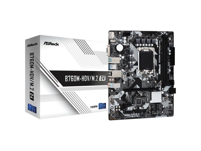Дънна платка ASRock B760M-HDV/M.2 D4 LGA 1700 Intel B760